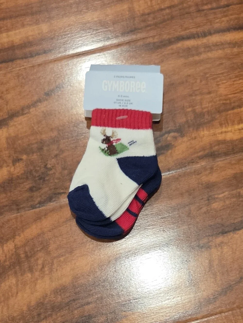 Gymboree NWT 0-3 Months Navy Corduroy Overalls, Moose Bodysuit and Socks (2)